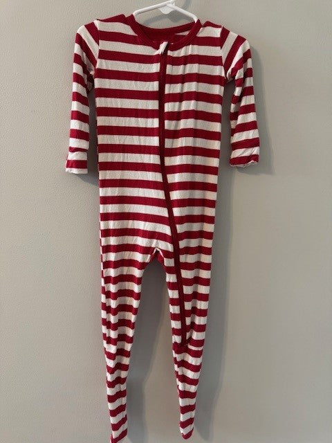 REDUCED #141 Candy Cane Stripe KicKee Footie Sleeper GUC size 18-24M SR