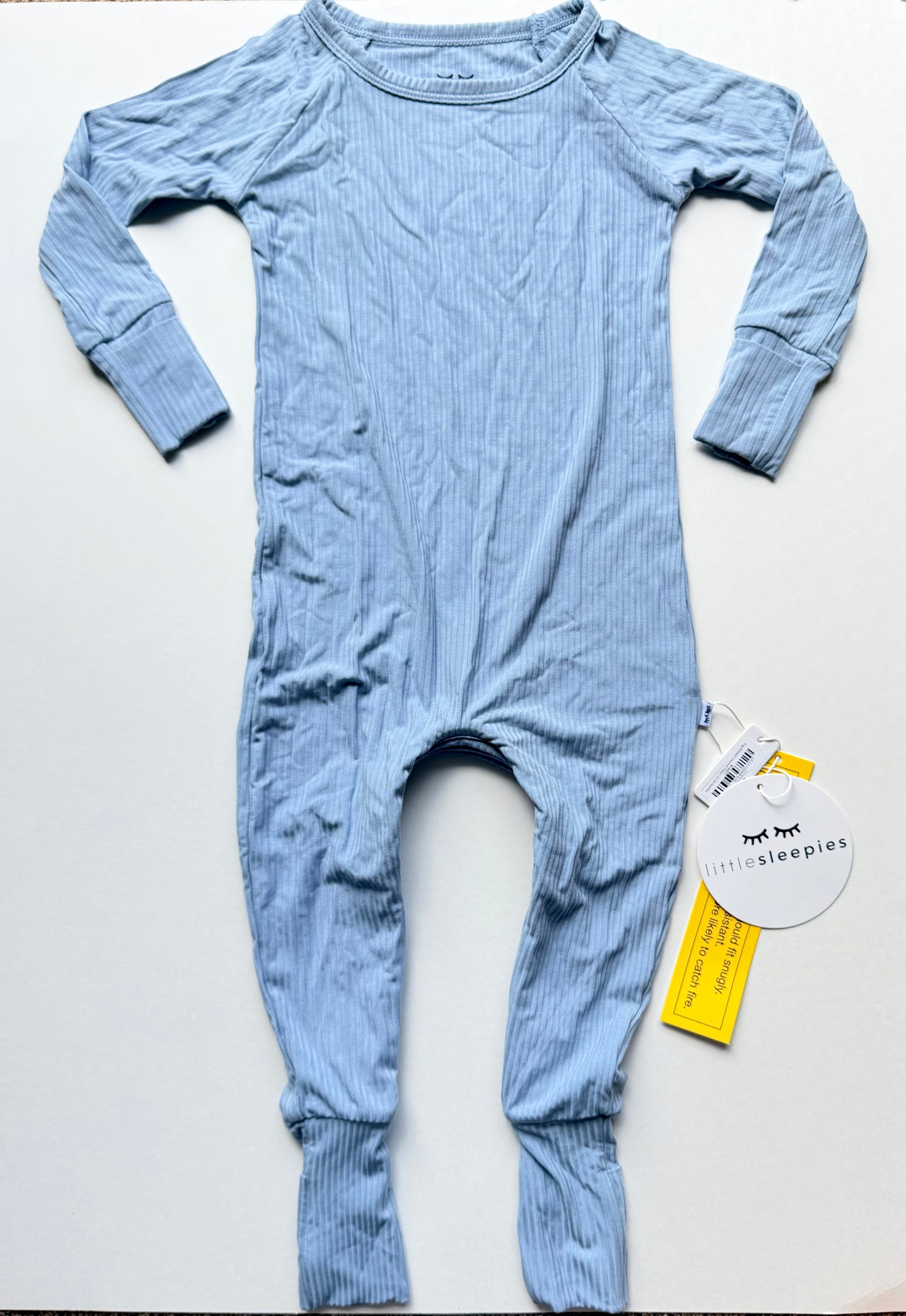 #153 Little Sleepies - 18 - 24Months - Fog Ribbed Crescent Zippy