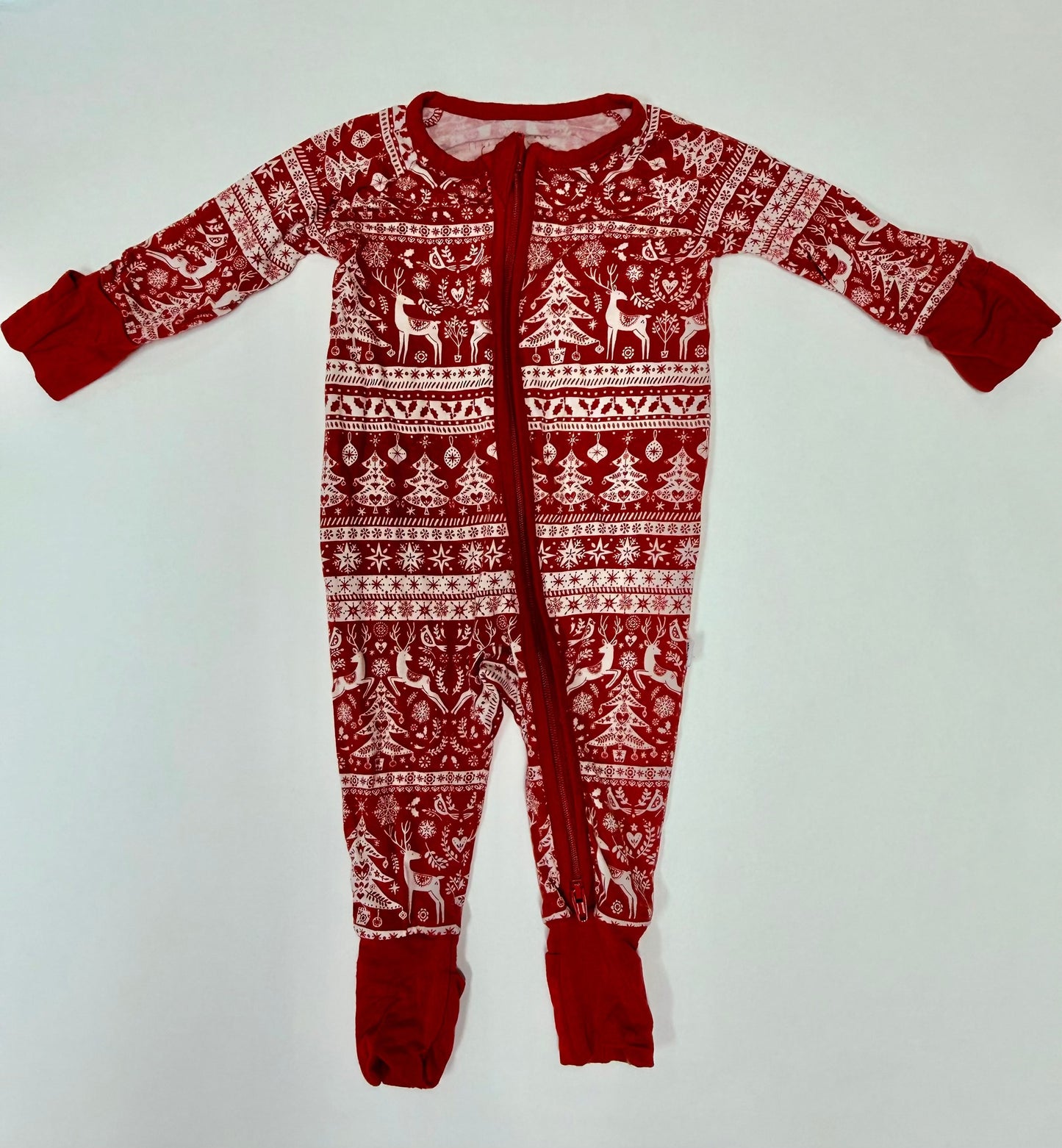 #153 Little Sleepies - Reindeer Cheer - Newborn - GUC