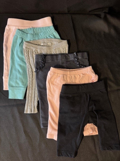 Seller #141 Legging set of 6 GUC size 0-3M SR