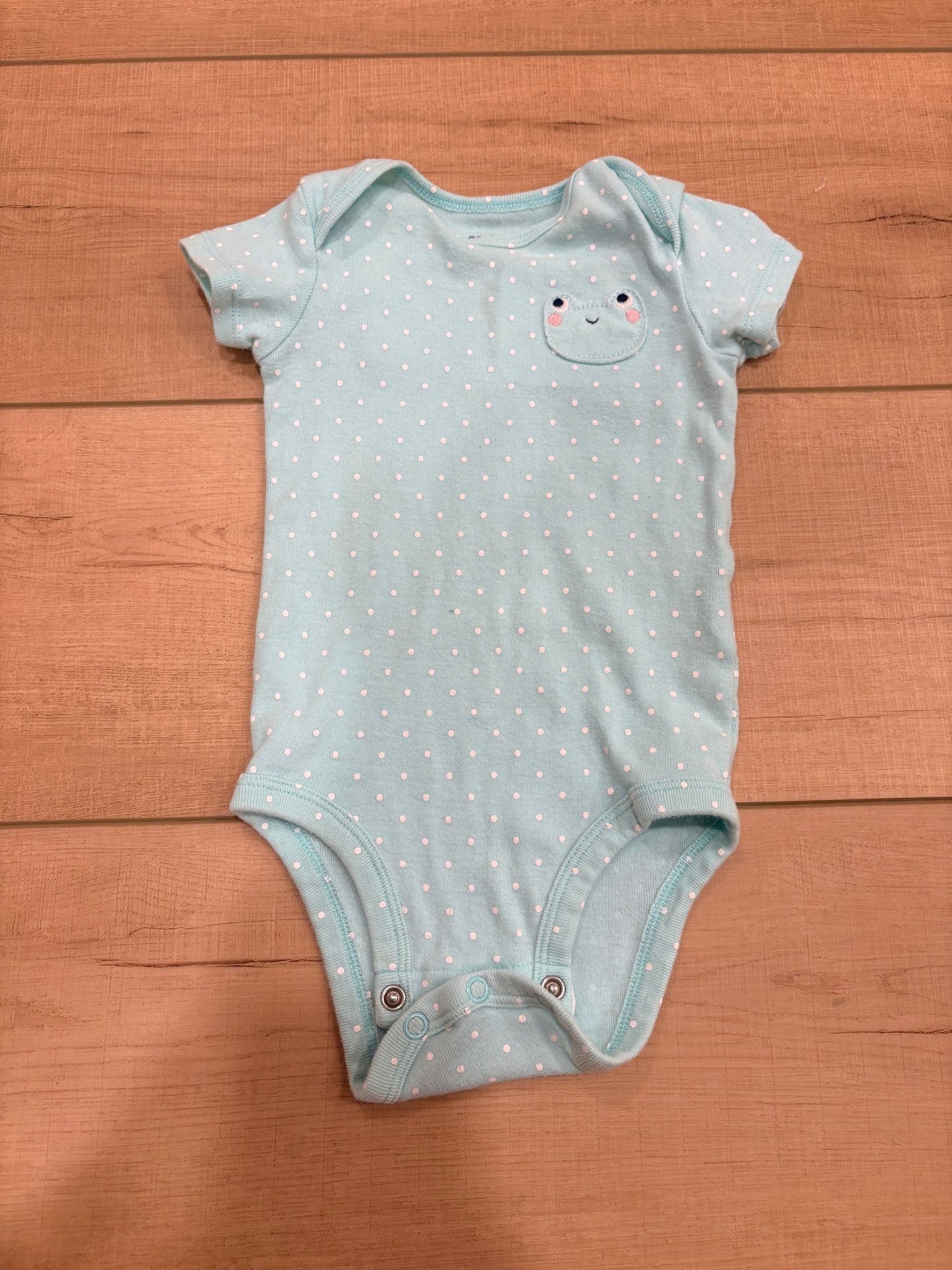 #37 6M Girls Carter's Frog Polka Dot Onesie