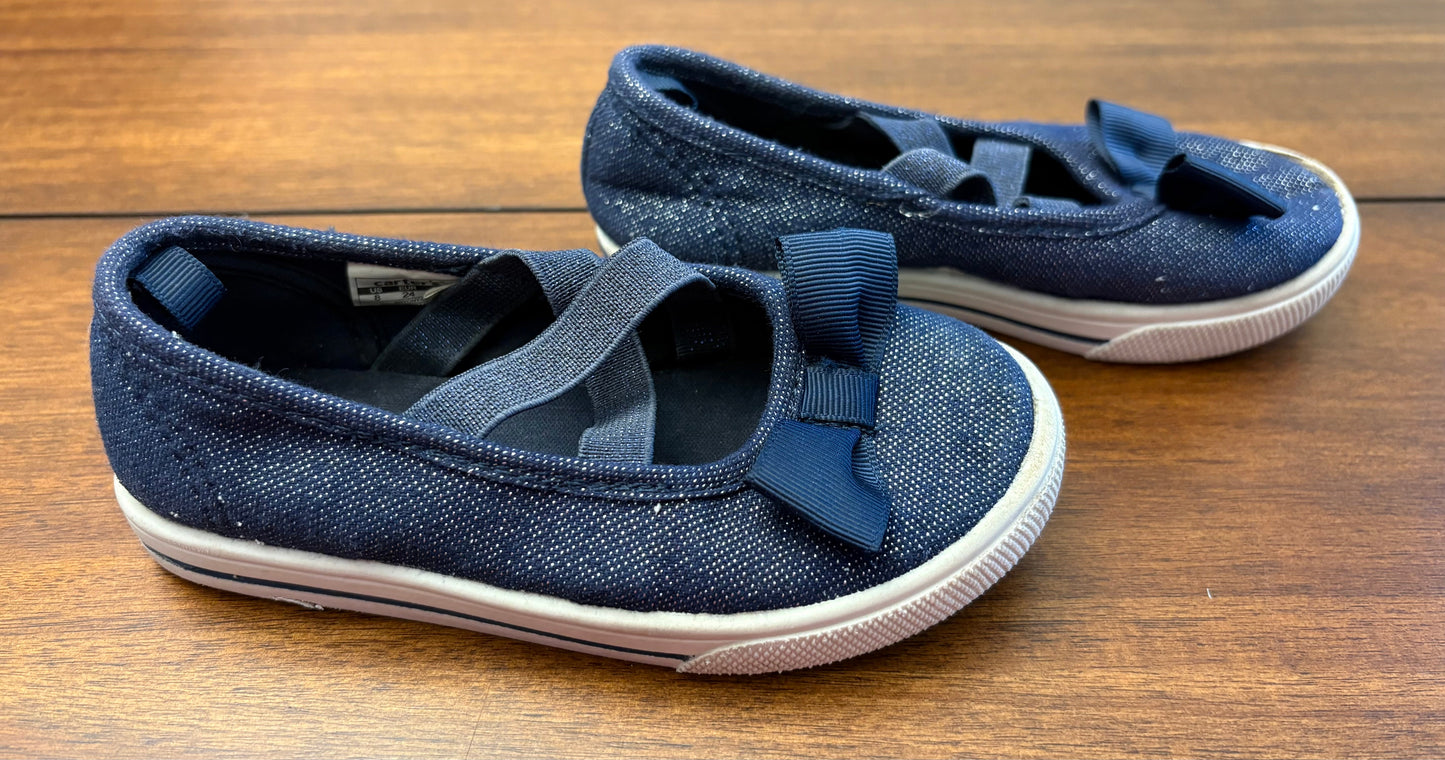 Seller #210 Carter's Girls Size 8 Navy Glitter Mary Jane Slip Ons