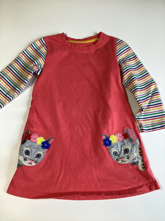 #129 3-4Y Fauxden Cat Dress Long sleeve