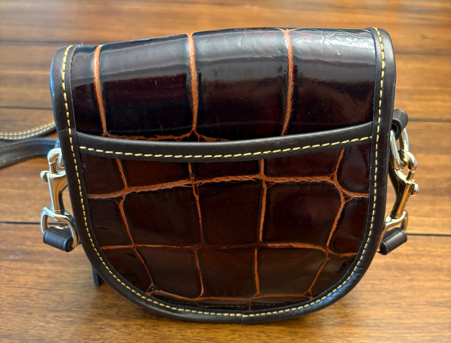 Seller #210 Dooney & Bourke Mini Brown Crocodile Crossbody Purse NWOT