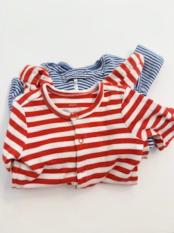 (#25) BUNDLE | EUC | 9-12m | primary| red & blue stripe| 45227
