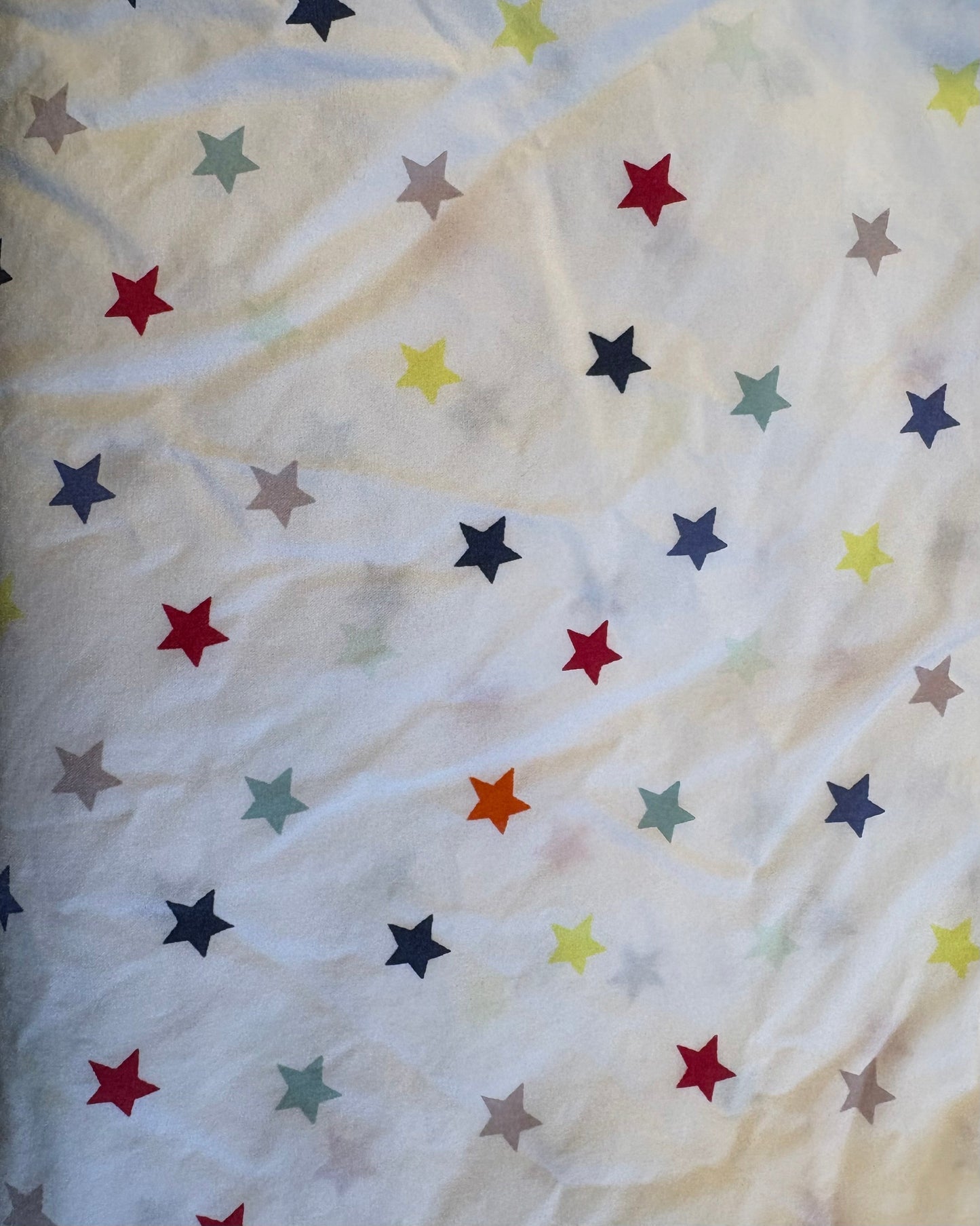 Seller #210 Pottery Barn Kids Size Full 100% Organic Cotton White with Colored Stars Sheet Set