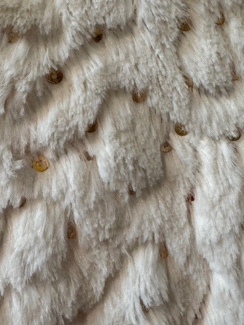 REDUCED #141 Ivory and Gold Fur and Sequin Sweater VGUC size 12M (1 of 2 available)