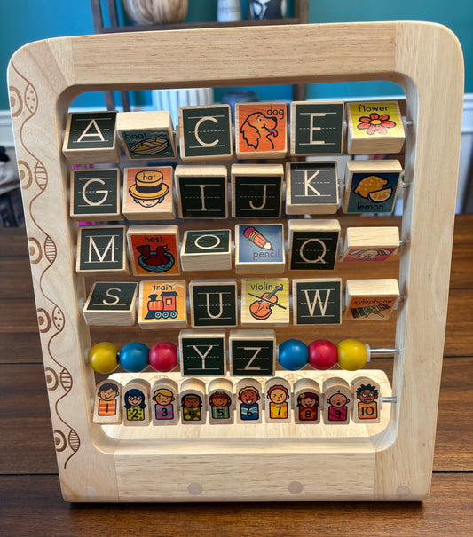 Seller #210 B. Toys Wooden Alphabet Activity Center