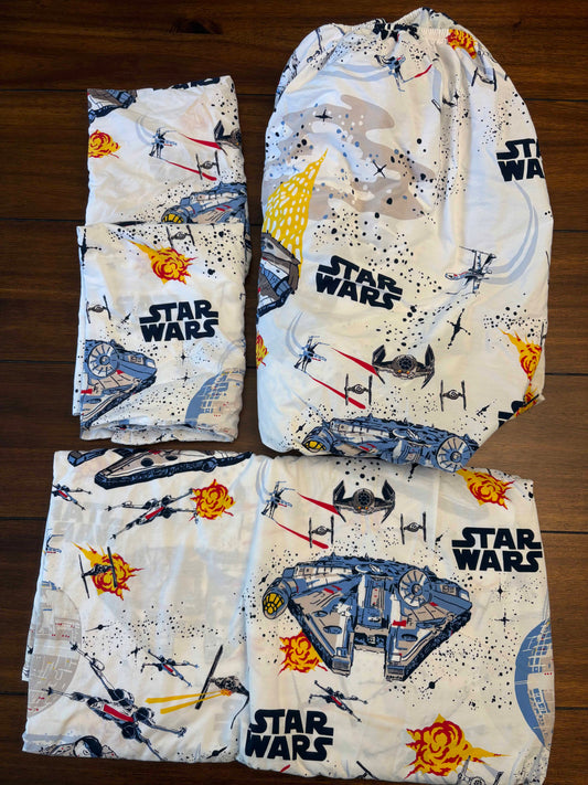 Seller #210 Pottery Barn Kids Size Double 100% Organic Cotton Star Wars Sheet Set
