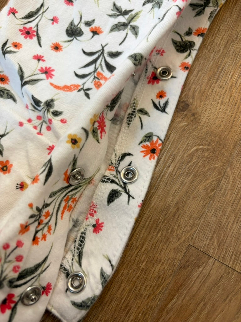#6 - Old Navy Girls White & Floral Romper - 18-24 months