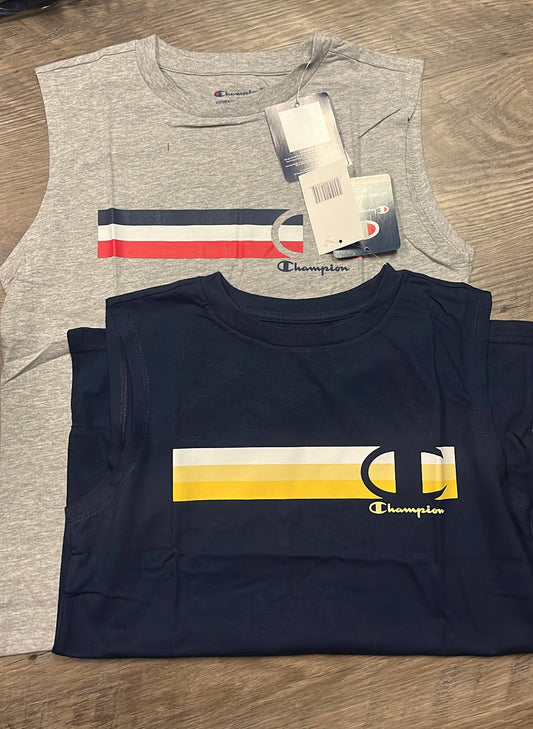 #121 NWT Boy L athletic muscle tops bundle Champion.