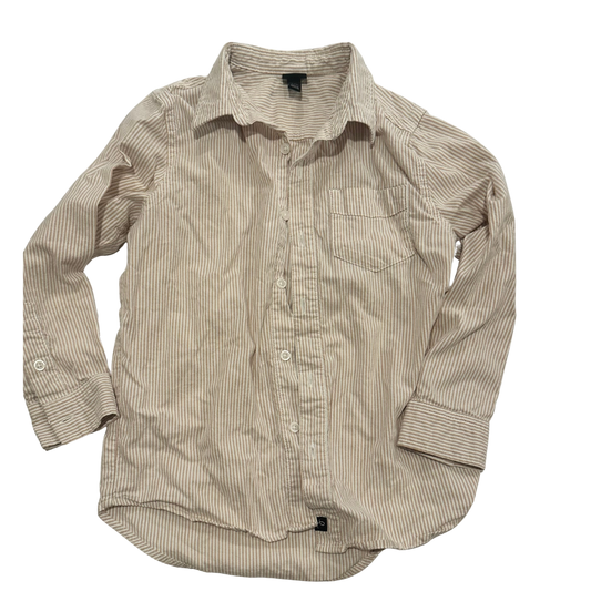 Seller 48- Art Class Tan and White striped button up Boys Size 6/7