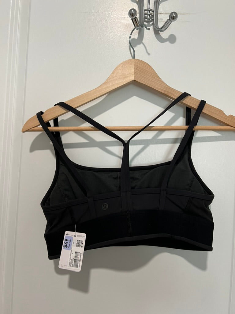 Seller #76 - Lululemon Logo Train Strappy Bra Black Size 8 NWT $68