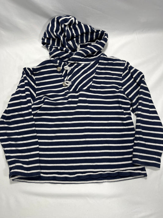 Hanna Andersson size 120 (6/7) navy and white striped Terry sweatshirt