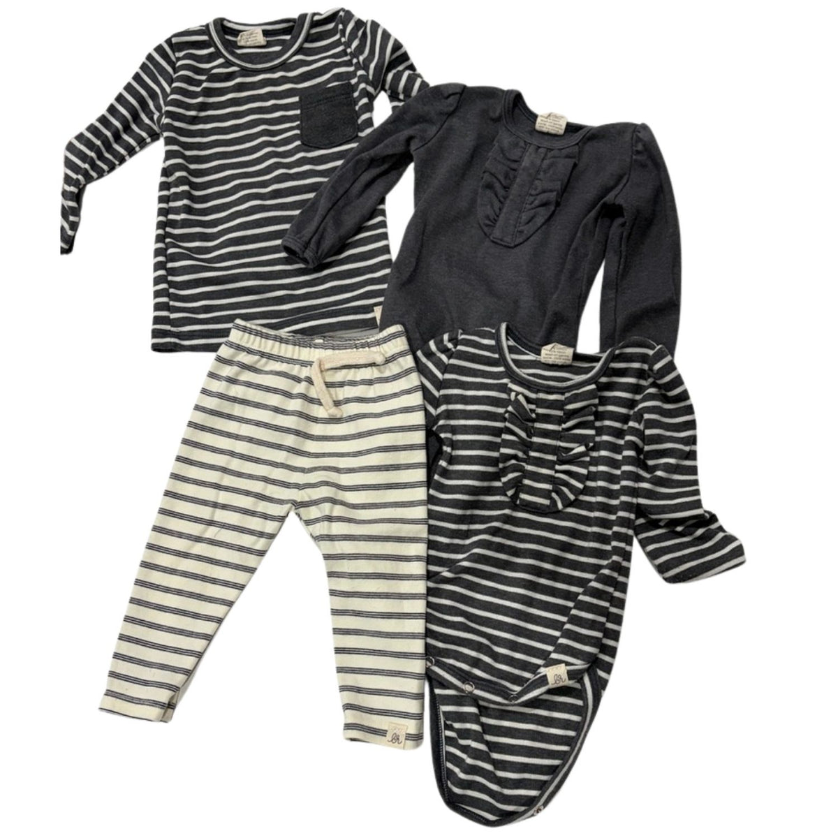 #88 | Girls | 3-6M | Little Road Co. | Black & White Outfit Set