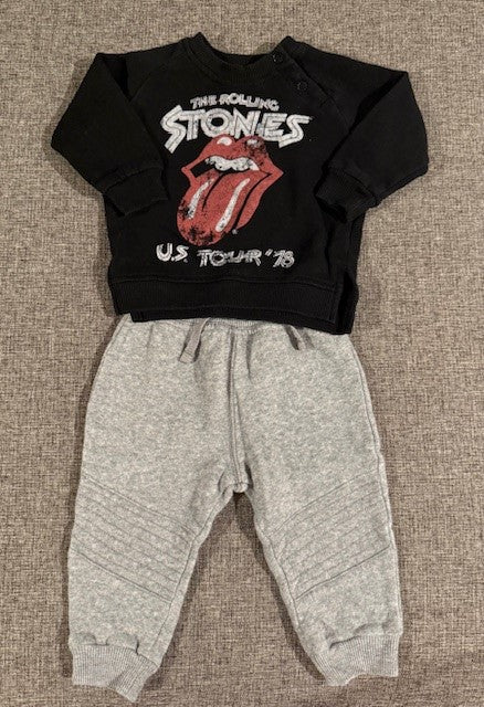 Seller #79 | Rolling Stones Sweatshirt & Sweatpants Set | Baby Boy 6-9mo REDUCED