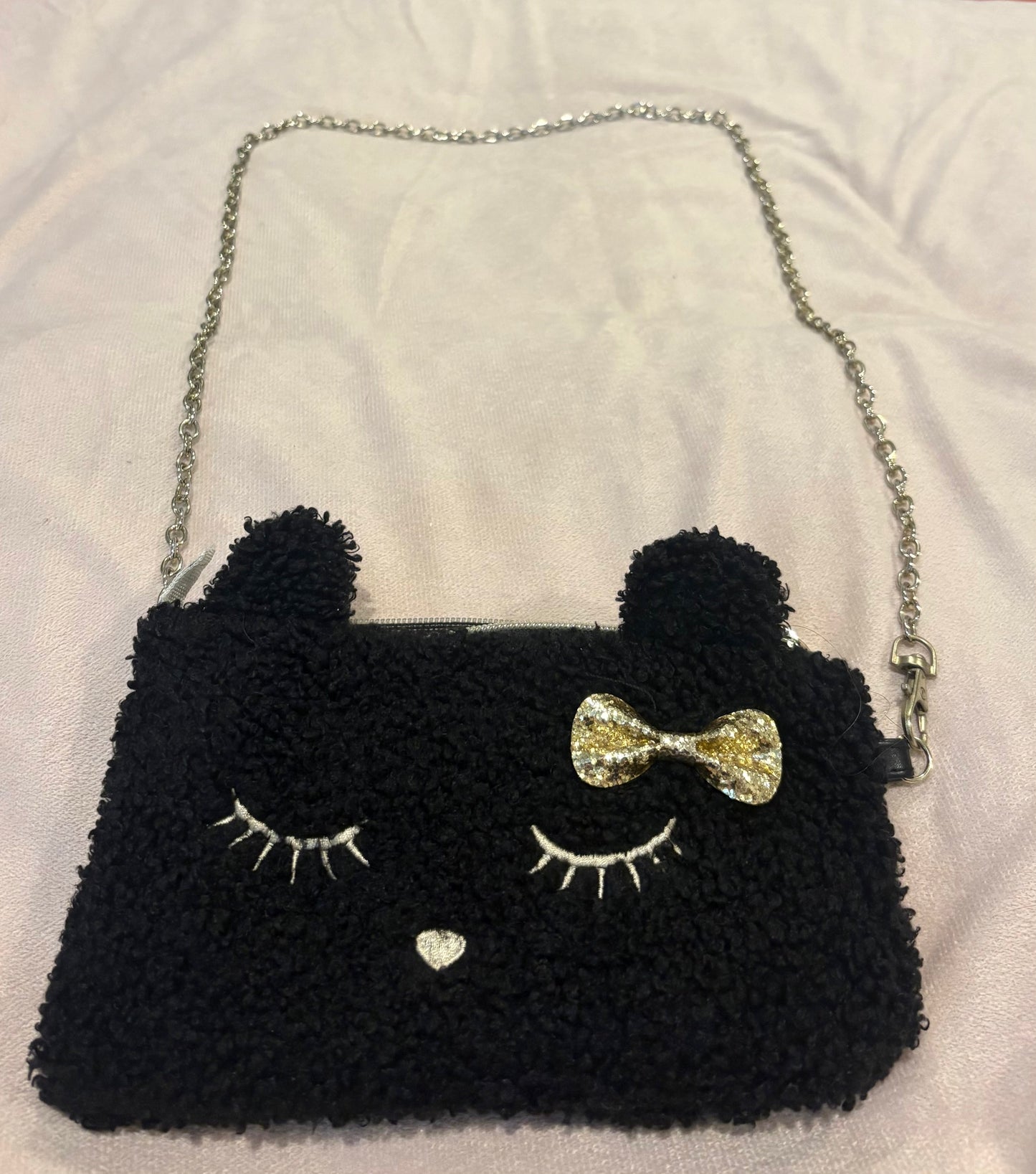 REDUCED #145 Children's Black Cat Purse w/ Charger Inside