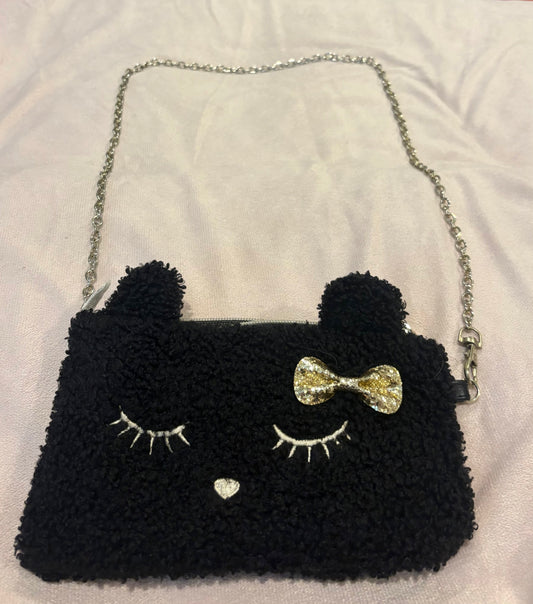 REDUCED #145 Children's Black Cat Purse w/ Charger Inside