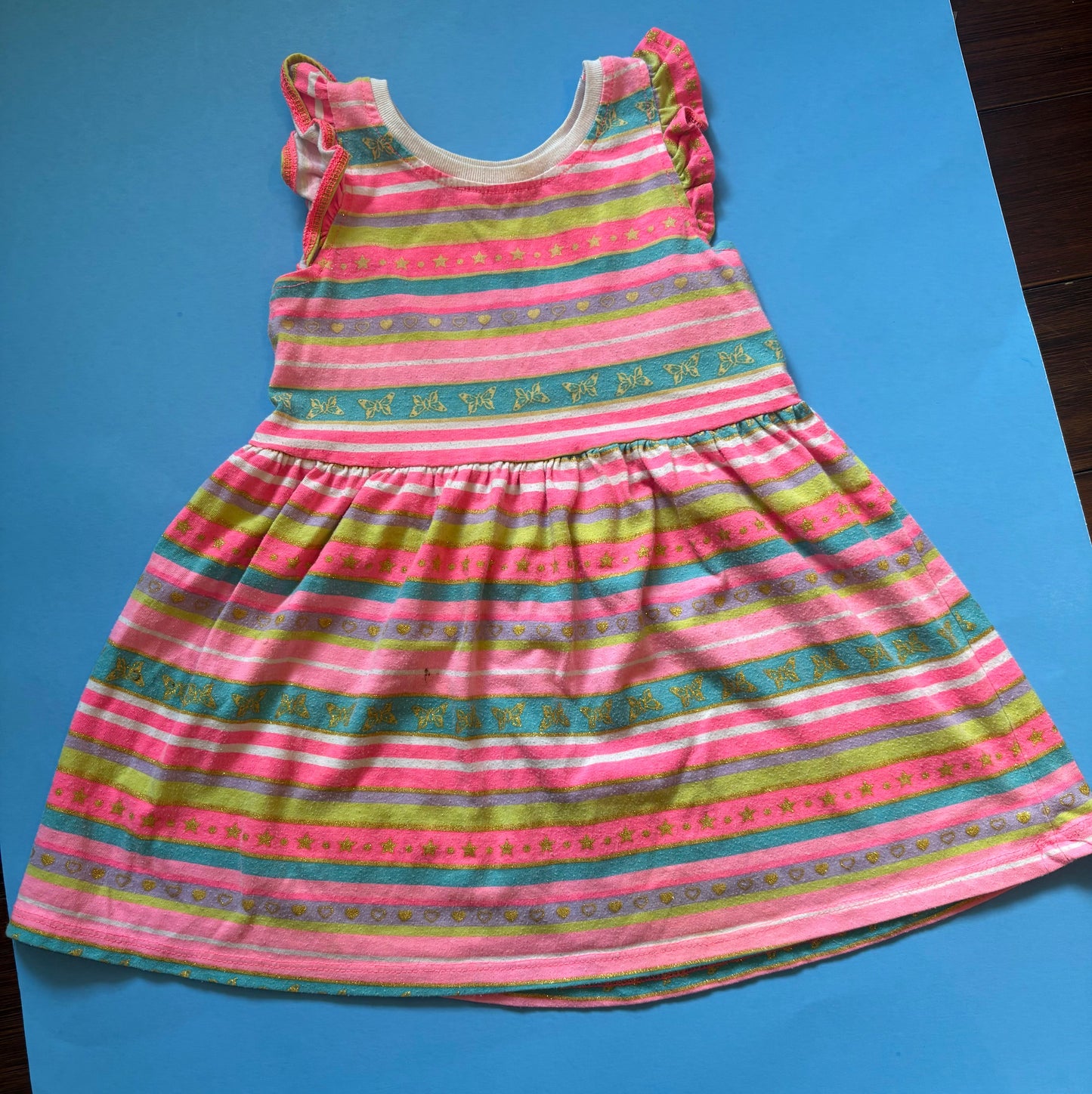 #145 Girls Swiggles 2t Striped Butterfly Dress