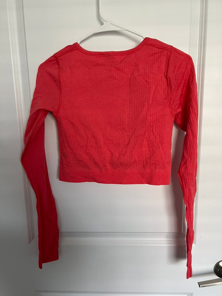 Seller #76 - Lululemon Women's Ebb to Street Long Sleeve - Coral - Size 6