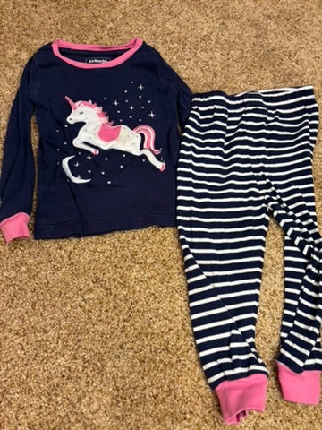 #86A girls 3-4T jojo unicorn pajamas