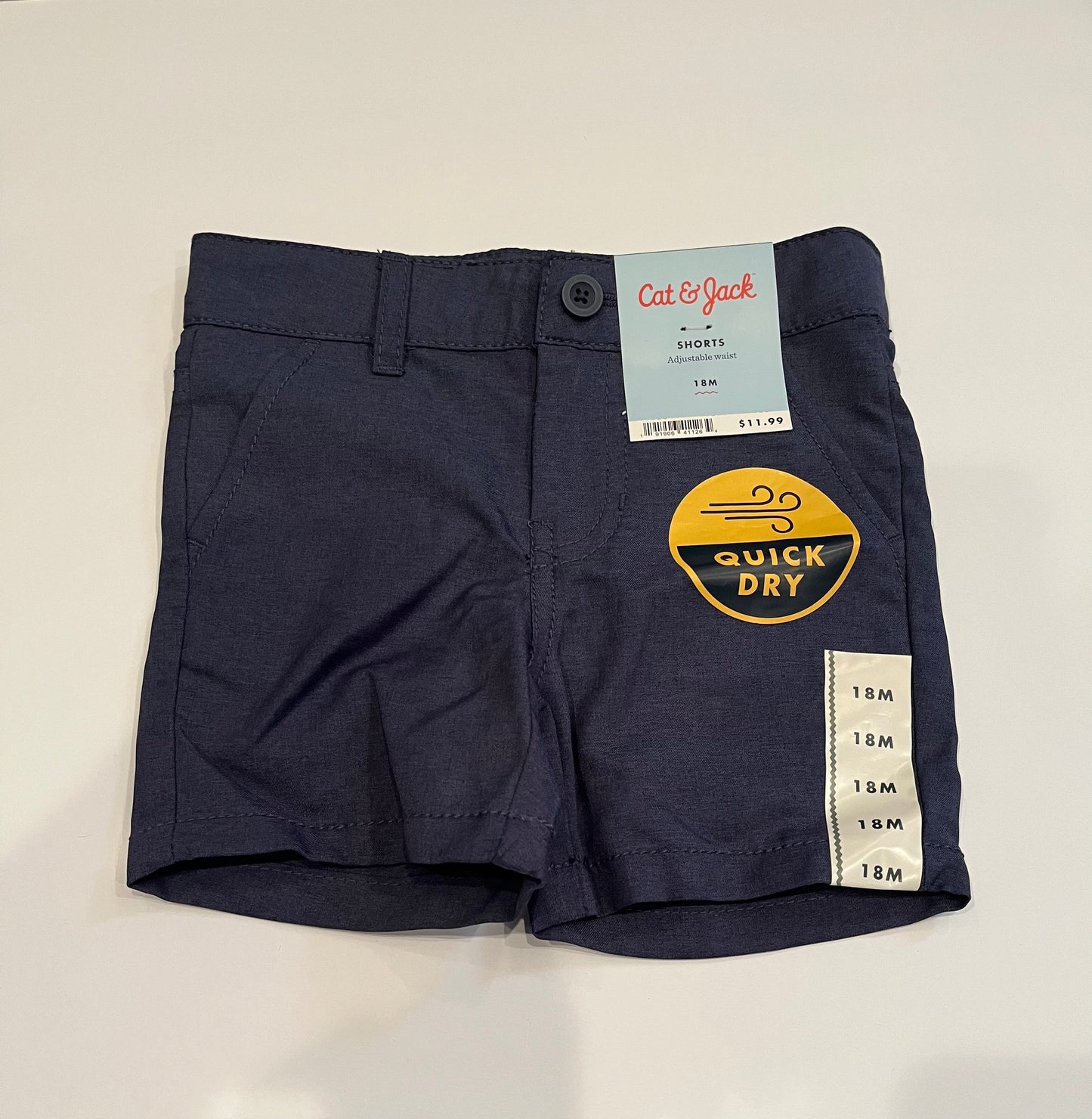 Boys 18 months quick dry navy shorts nwt