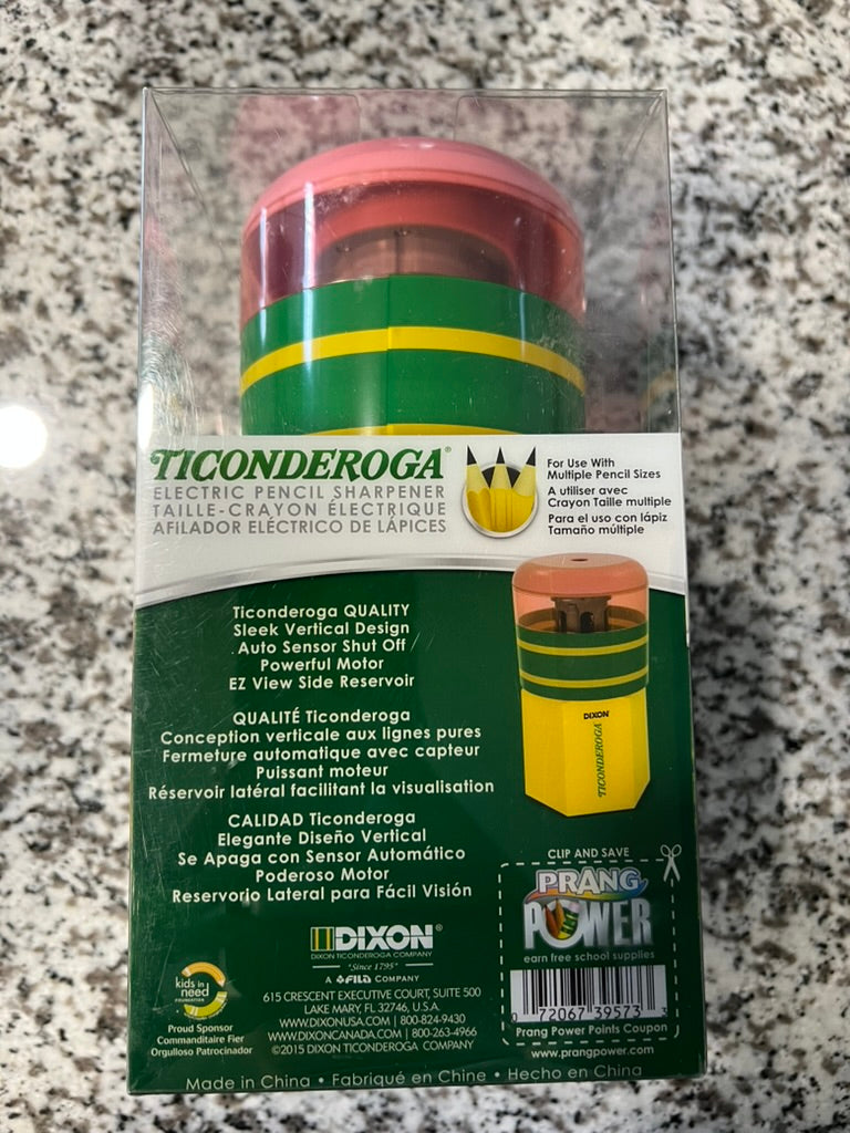 Seller #76 - Ticonderoga Electric Pencil Shaped Sharpener School Classroom Teacher NEW IN BOX