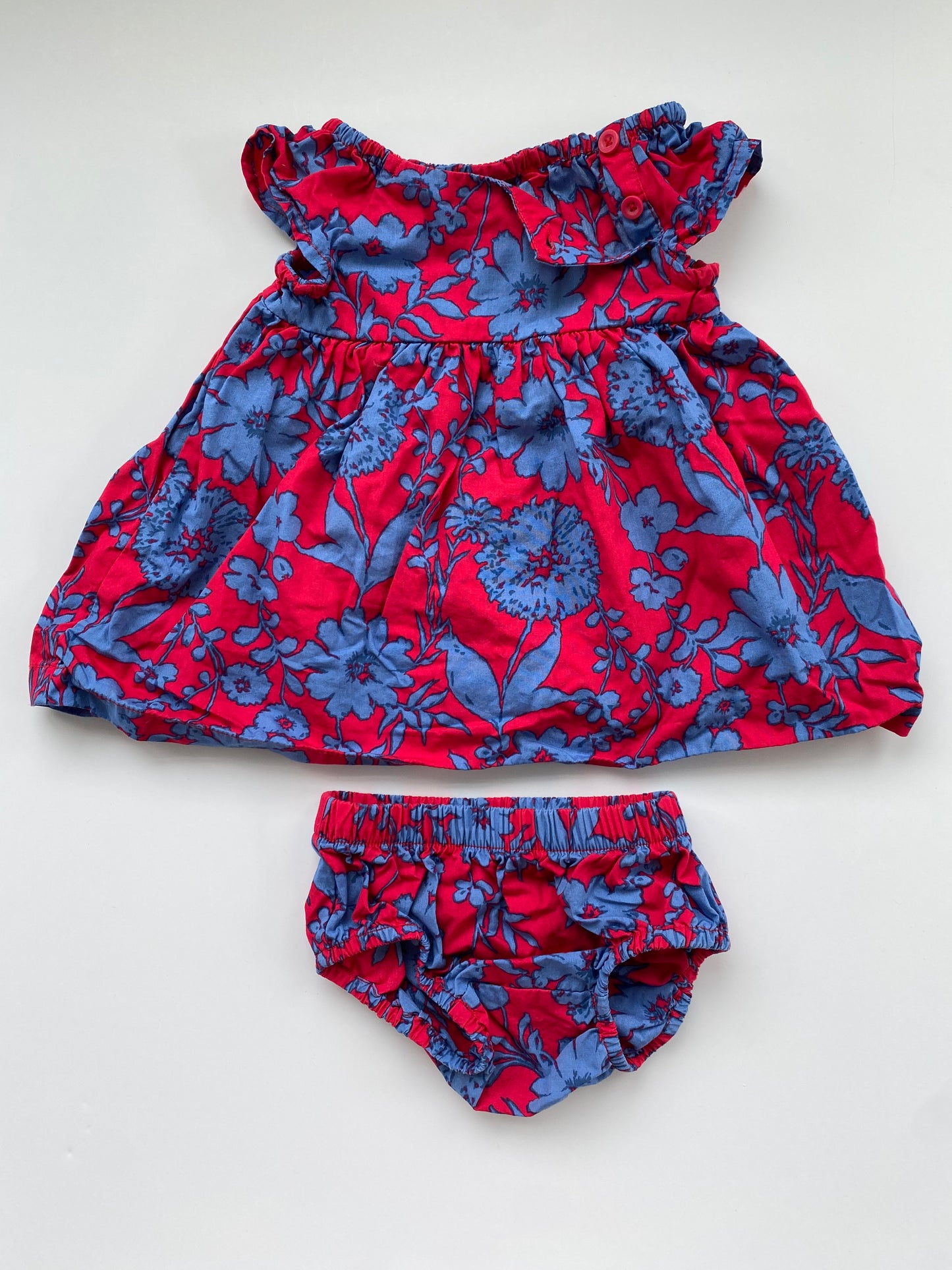 Tea Floral Dress Baby Girls Size 3-6 month - EUC