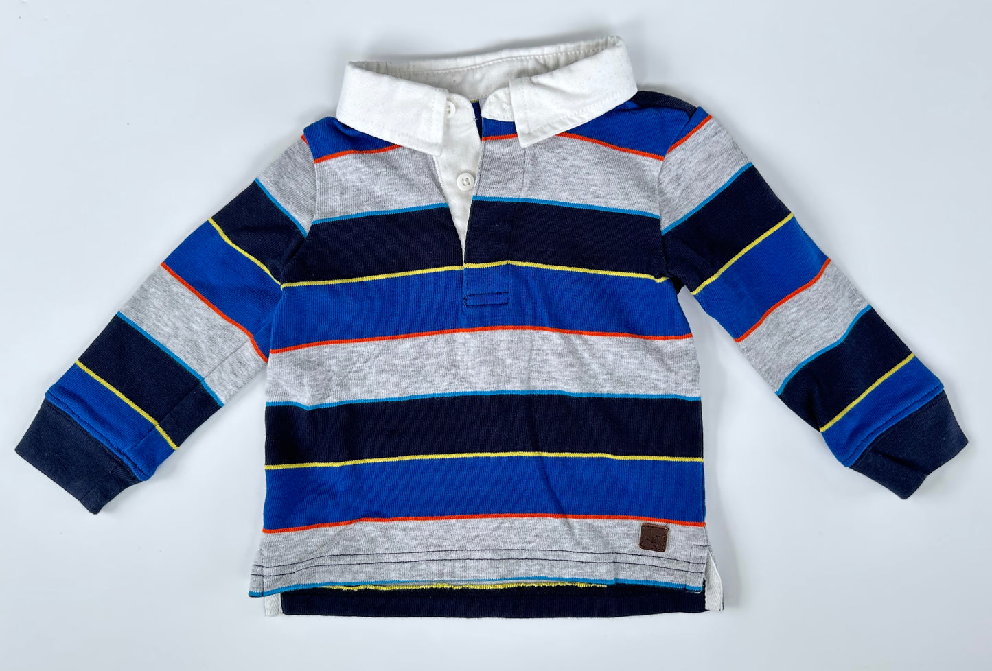 Janie & Jack Striped Long Sleeve Polo Baby Boy Size 12-18 months - EUC