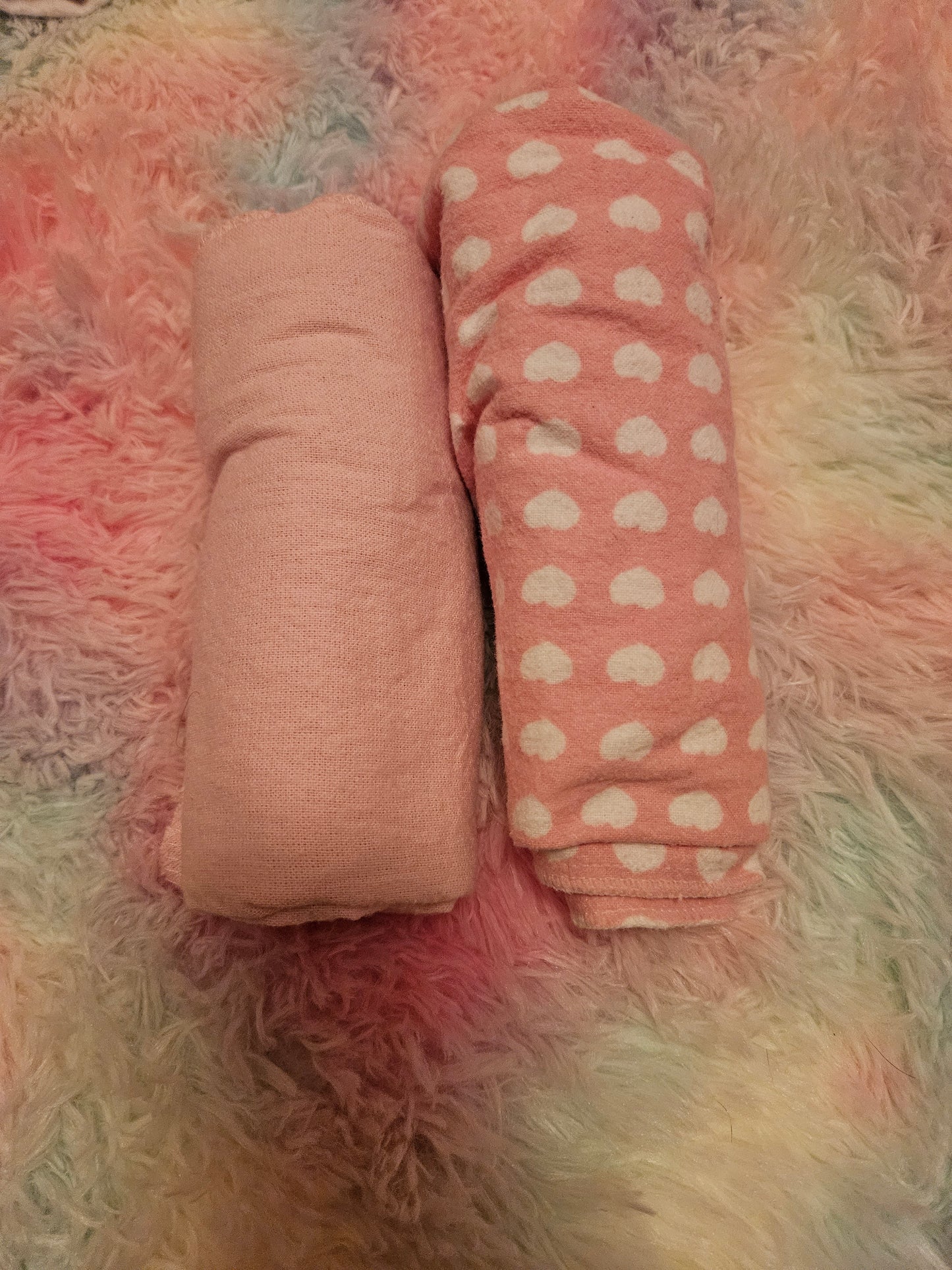 Baby cotton flannel receiving blankets bundle x2