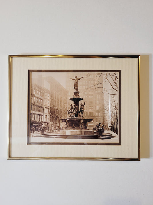 Framed Fountain Scene Approx. 13.75" x 11"  PPU 45226
