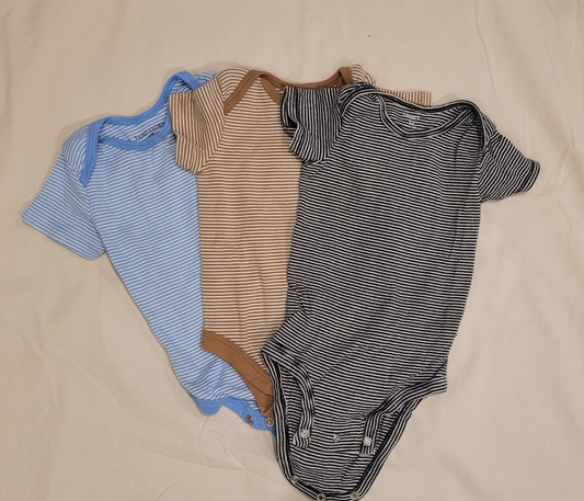 Striped Onesie Bundle - Boys - Size 12 Month - EUC
