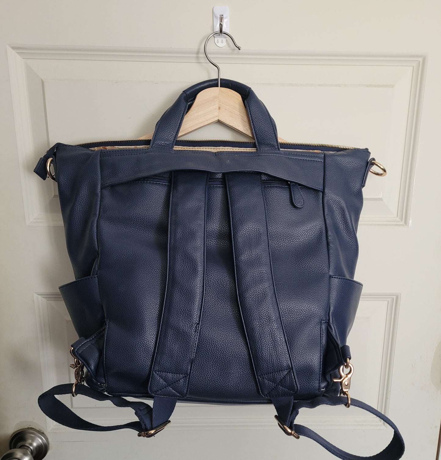 Lily Jade Navy Blue Leather Diaper Bag