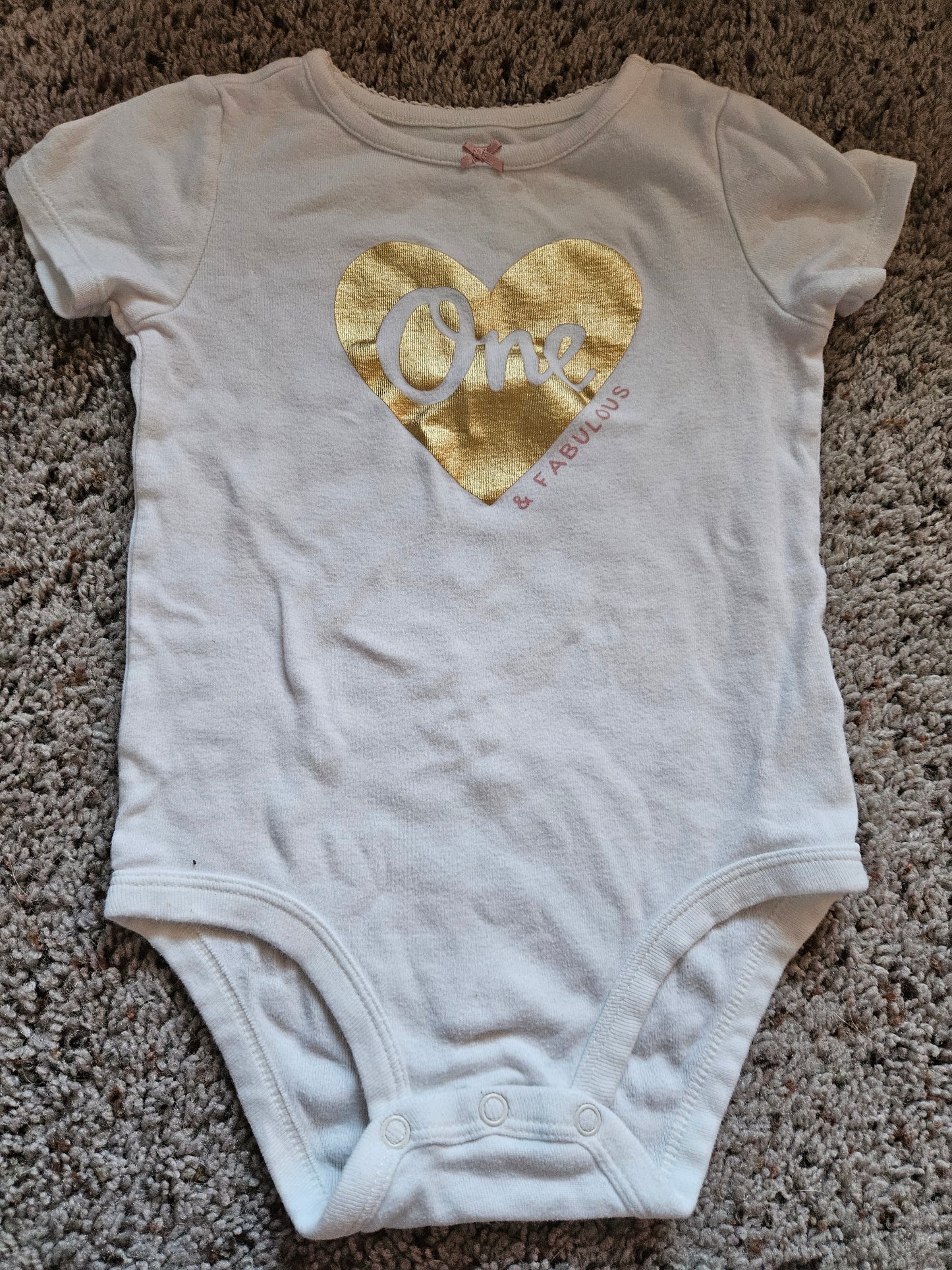 24 month "one and fabulous" short-sleeve onesie
