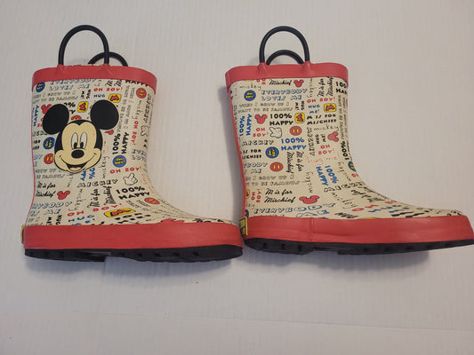 #96B Western Chief NWOT Kids Mickey Mouse Rain Boots Size 11/12