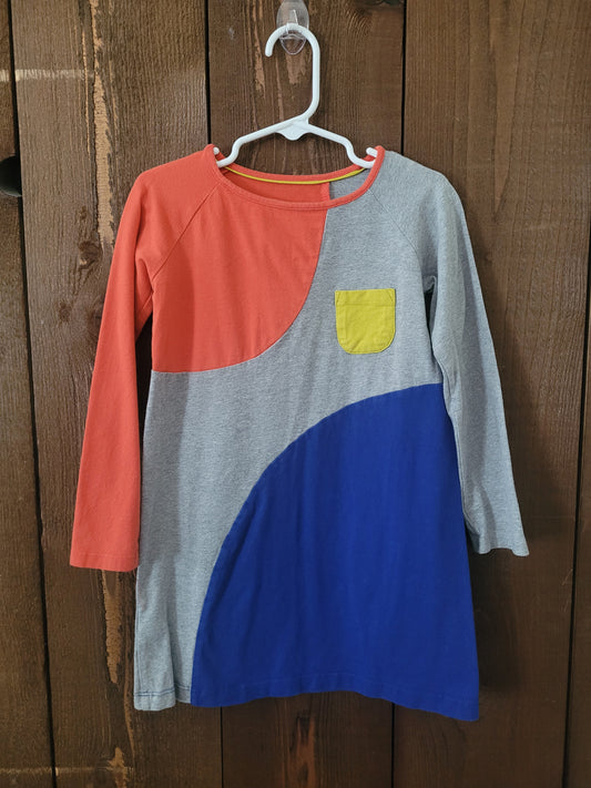 #109 Mini Boden Girl's Colorblock Dress Size 4-5Y