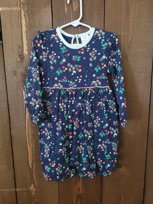 #96B Hanna Andersson Girl's Floral Romper Size 90/3T