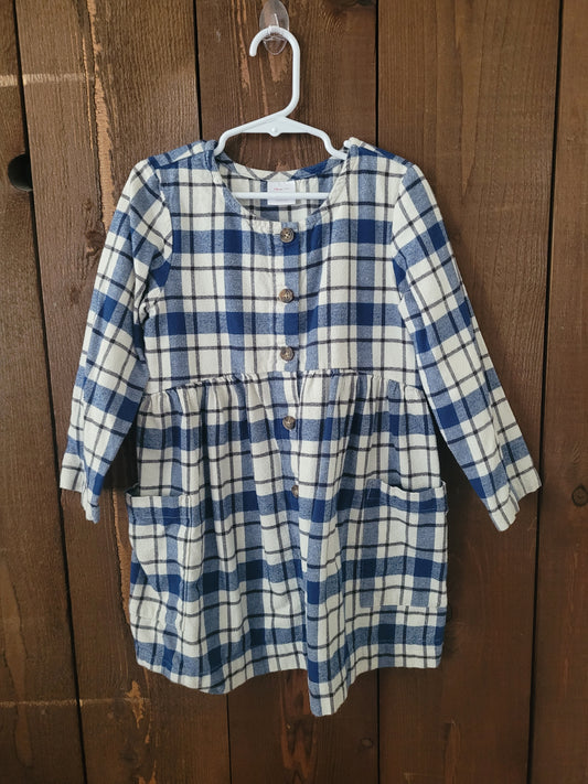 #96B Hanna Andersson Girl's Flannel Dress Size 110/5