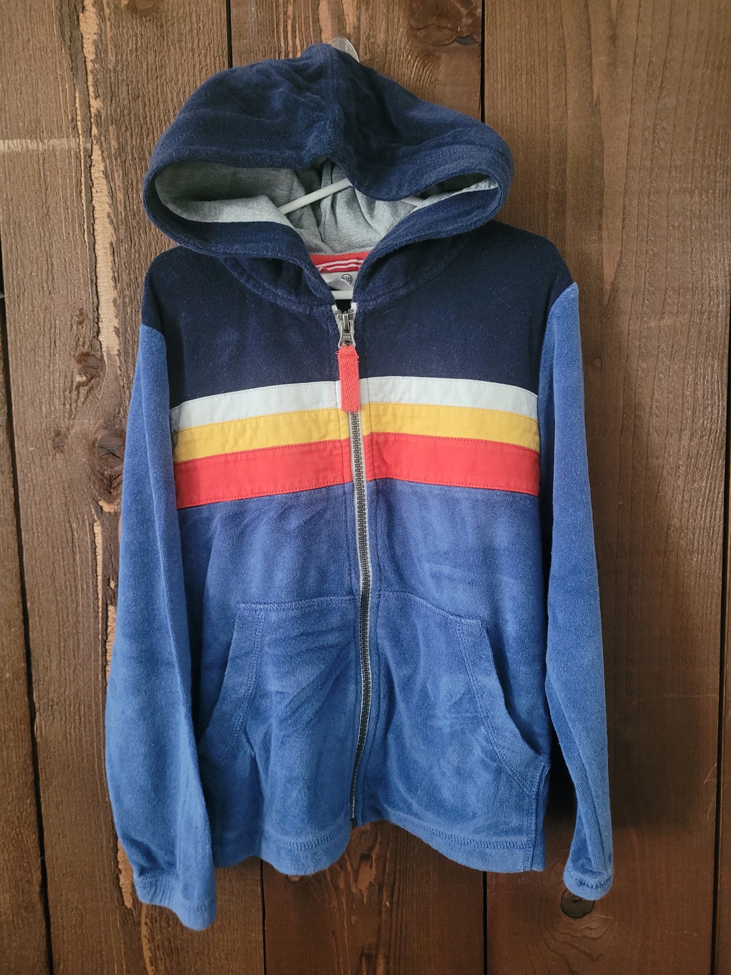 #109 Hanna Andersson Boys Terrycloth Hooded Zip-Up Size 110/5