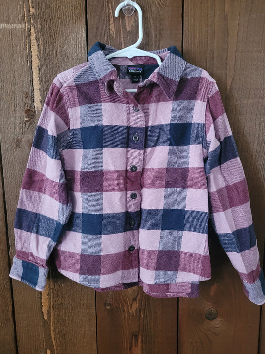 #96B Patagonia Girl's Flannel Shirt Size XS