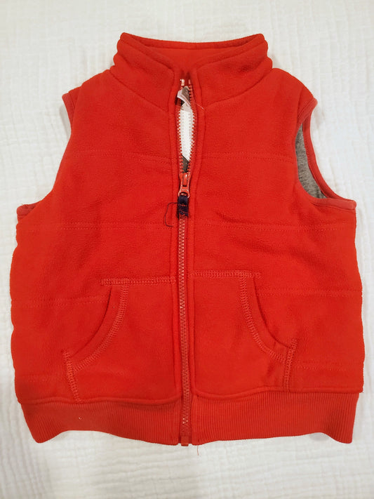 #58 Carters thick red fleece vest boys 3T