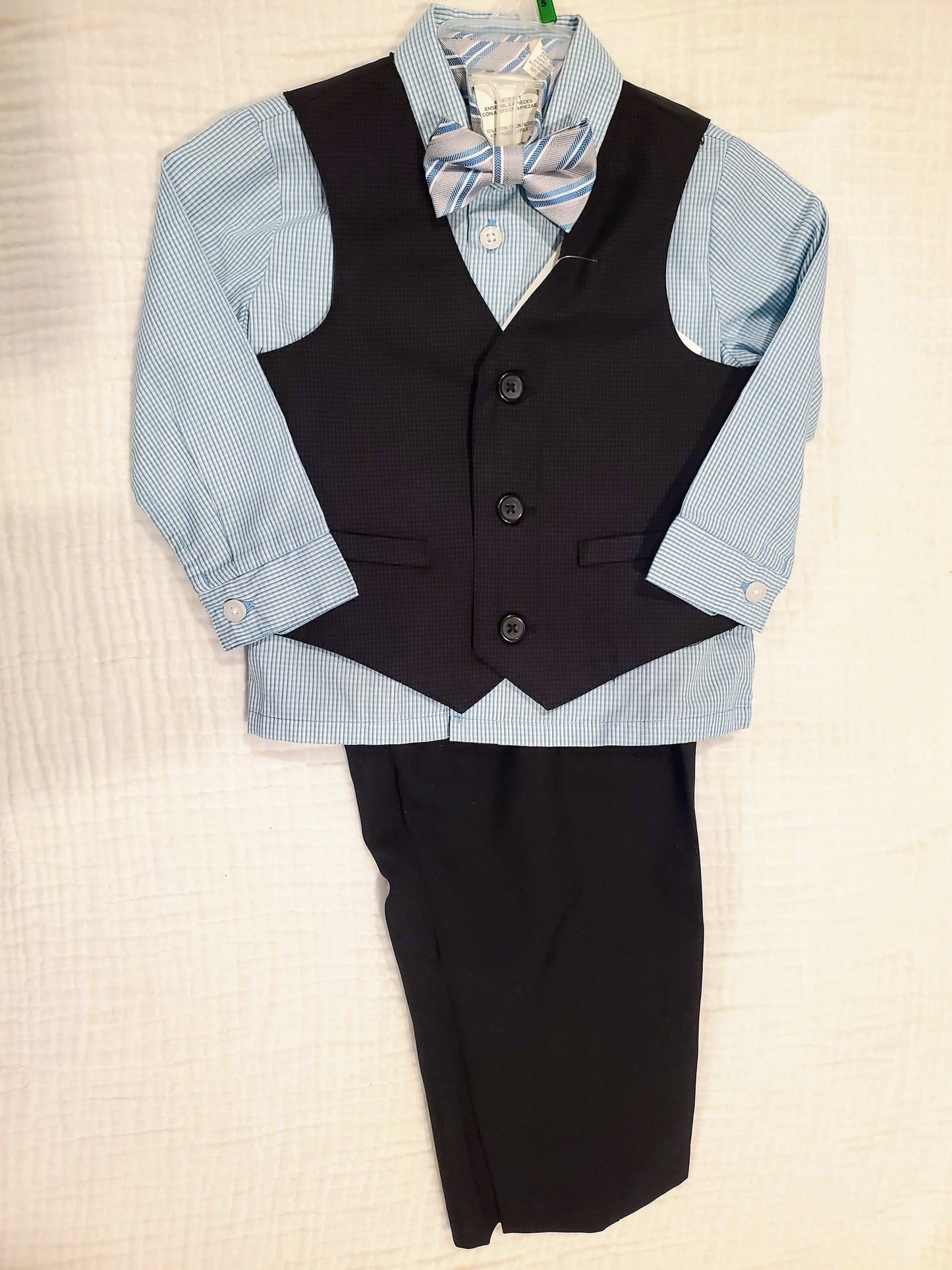 #58 Van Heusen 4 piece set dress clothes (shirt, pants, vest, bowtie) boys size 18M