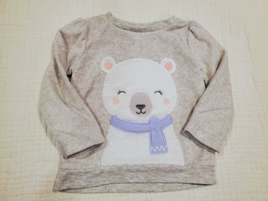 #58 Carters polar bear soft sweatshirt girls size 18M