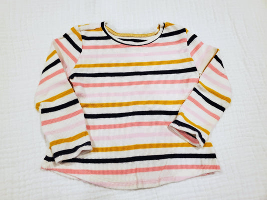 #58 Old Navy thermal stripe long sleeve shirt girls 2T