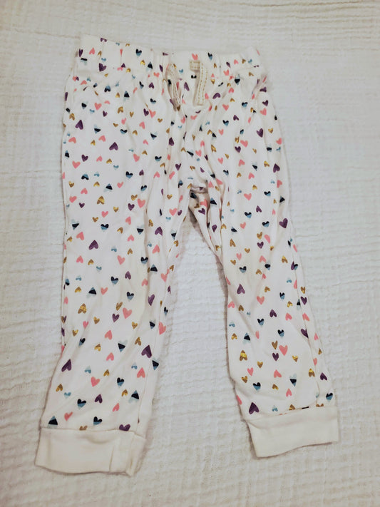 #58 Jumping Beans heart white pants girls size 2