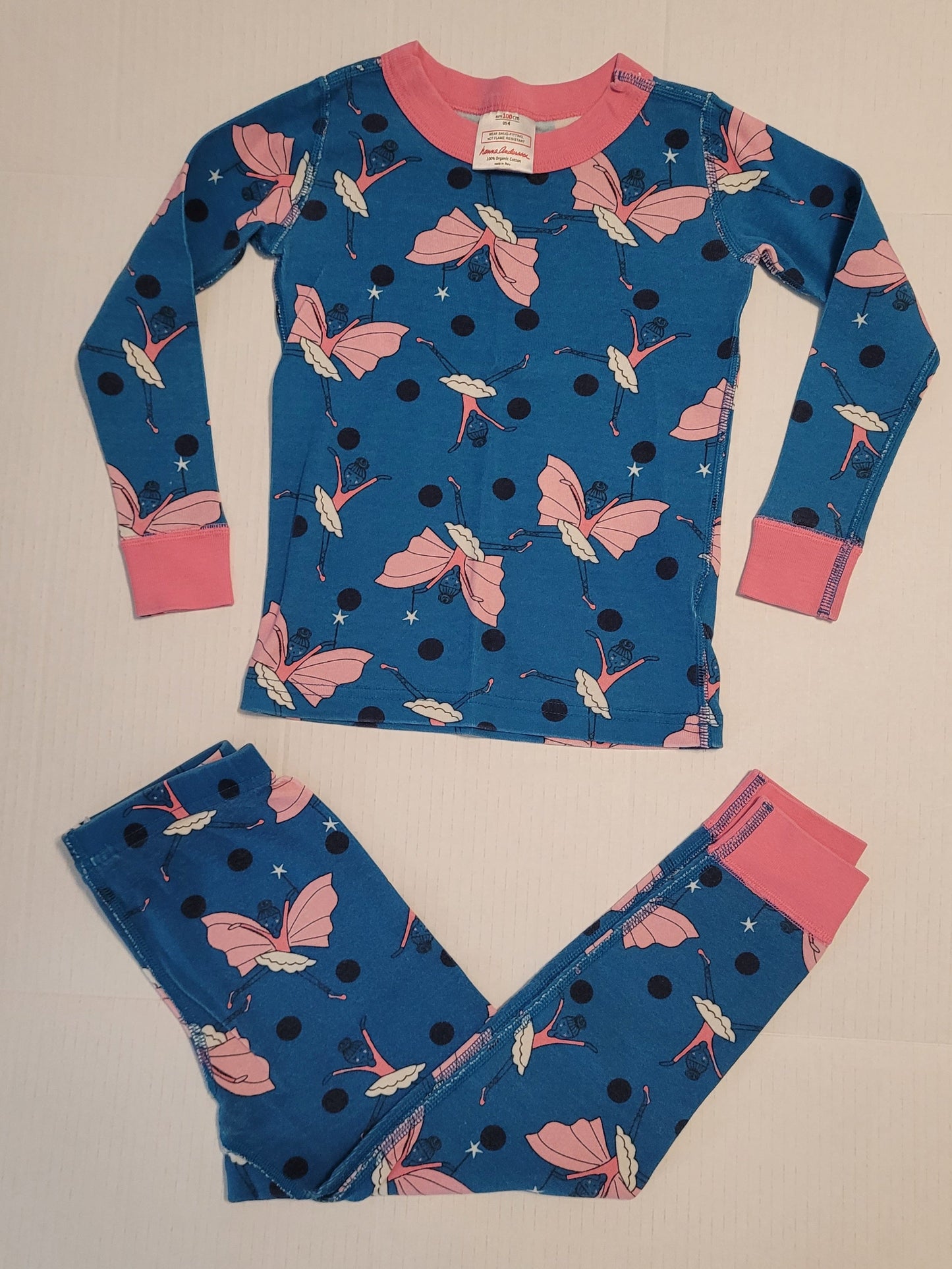 #109 Hanna Andersson Girl's Fairy Pajamas Size 100/4