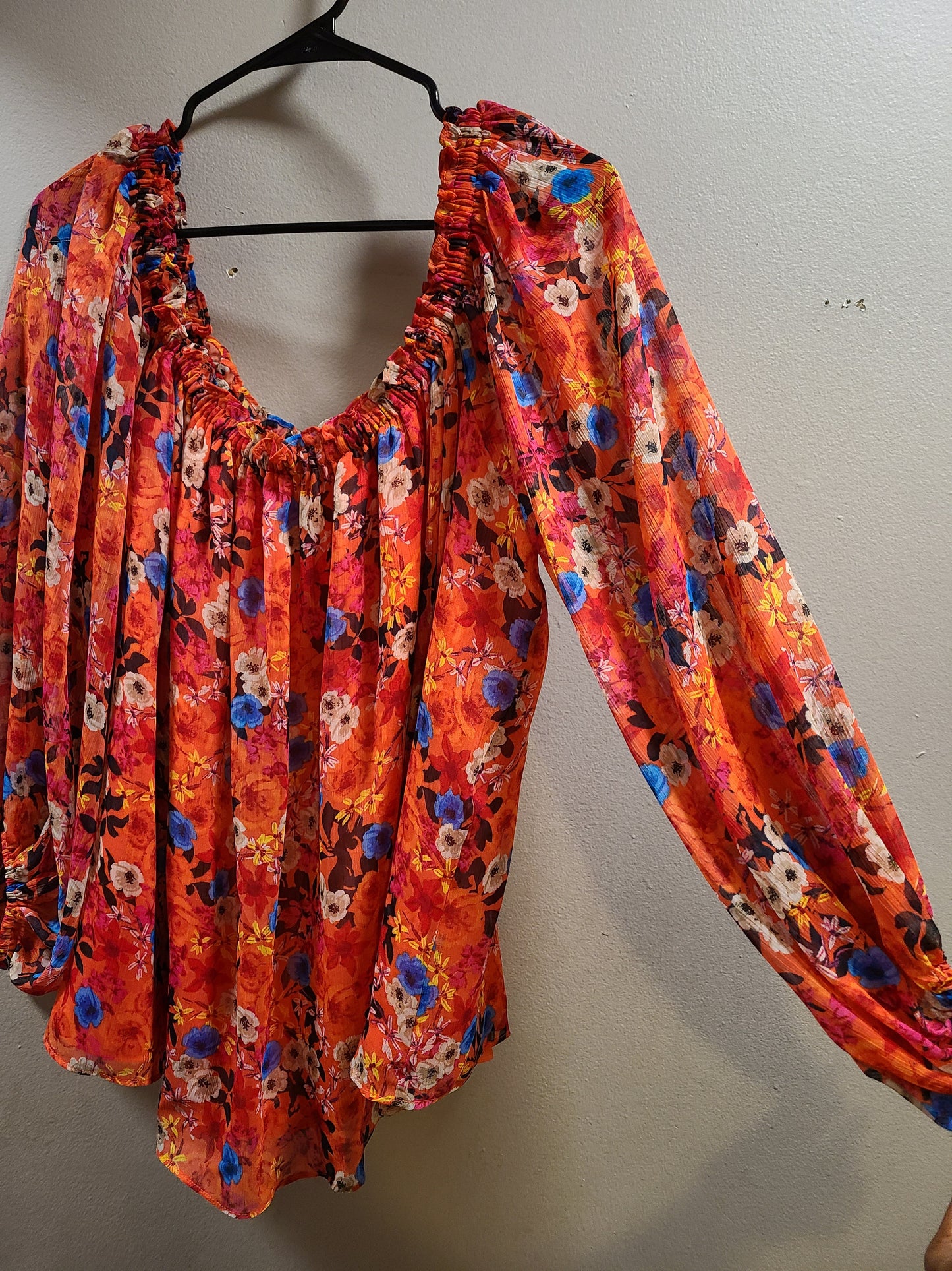 #66 INC off shoulder womens floral top size XXL