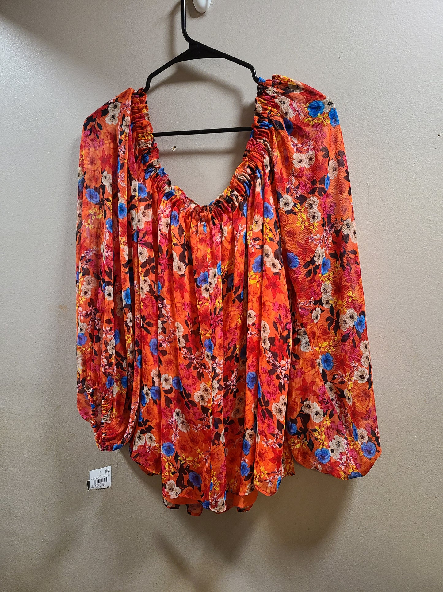 #66 INC off shoulder womens floral top size XXL