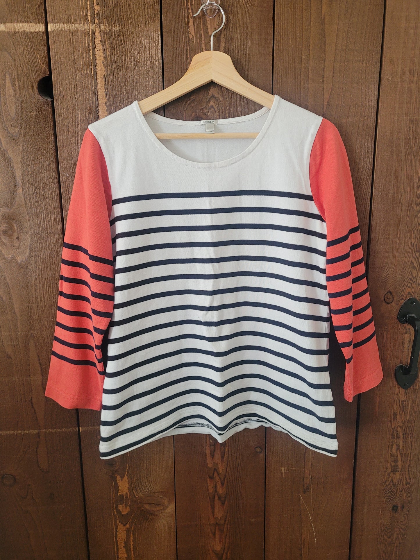 #96B J. Crew Women's Striped Top Size L