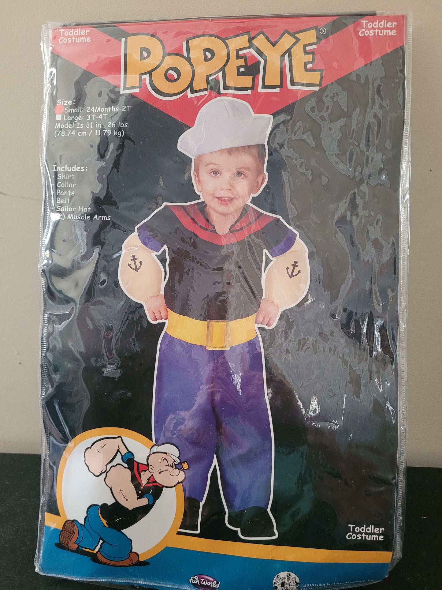 #96B Boys Popeye Costume Size S (24M-2T)